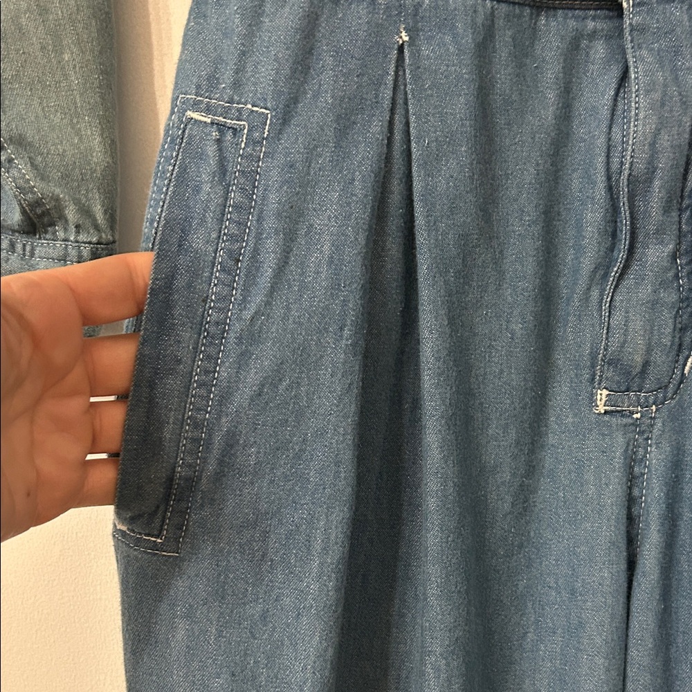Vintage Liz Wear Jumpsuit Women’s Large Denim 80s Faded Casual - Picture 7 of 16